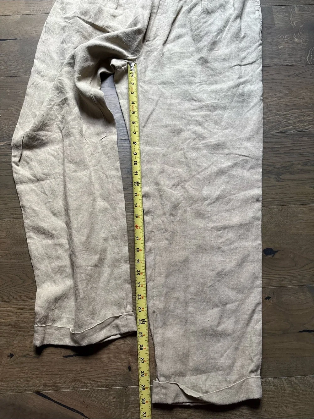 Polo By Ralph Lauren 100% Linen Pants Cuffed Pockets Old Money Tan Size 38x32
